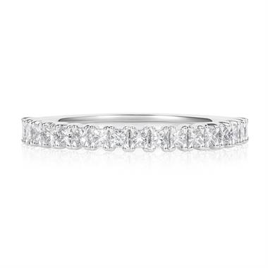 Platinum Princess Cut Diamond Claw Set Eternity Ring 0.50ct  thumbnail