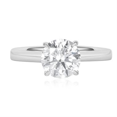 Platinum Lab Grown Round Diamond Engagement Ring 1.50ct thumbnail