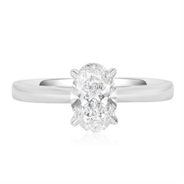 Platinum Lab Grown Oval Diamond Engagement Ring 1.00ct thumbnail