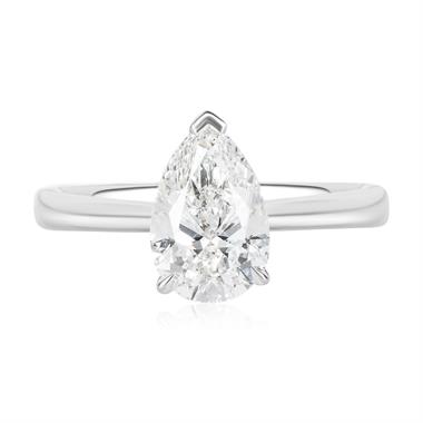 Platinum Lab Grown Pear Diamond Engagement Ring 1.50ct thumbnail