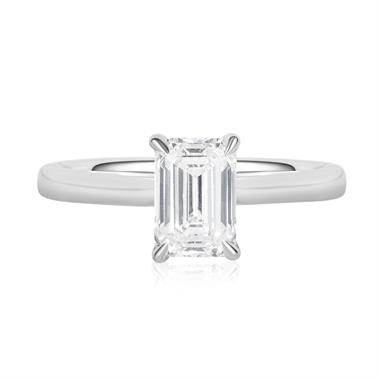 Platinum Lab Grown Emerald Cut Diamond Engagement Ring 1.50ct thumbnail