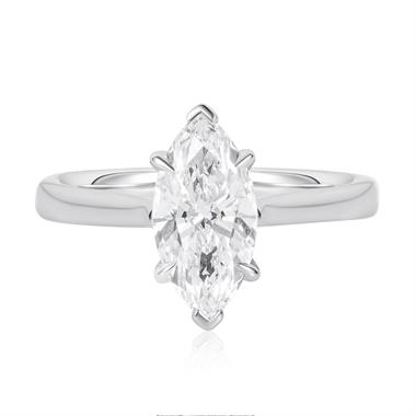Platinum Lab Grown Marquise Diamond Engagement Ring 1.50ct thumbnail