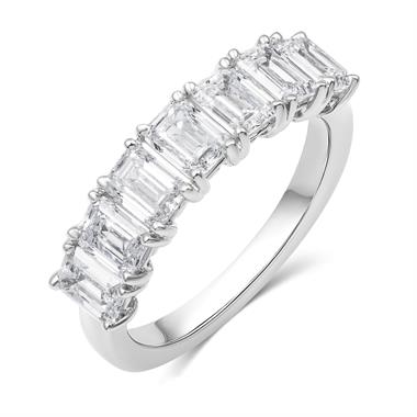 Platinum Lab Grown Emerald Cut Diamond Eternity Ring 2.10ct thumbnail