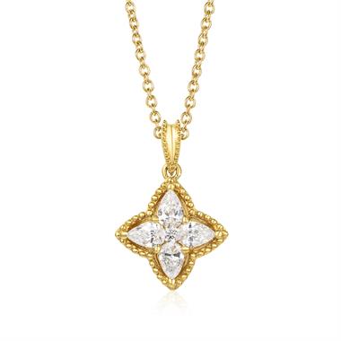 Fleur 18ct Yellow Gold Diamond Pendant thumbnail