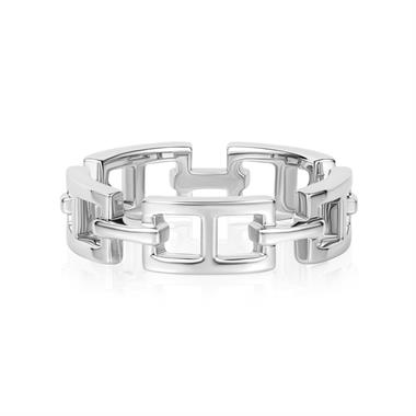 18ct White Gold Anchor Link Ring thumbnail