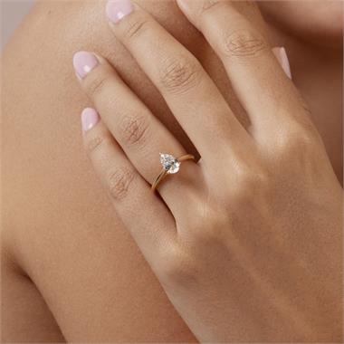 18ct Yellow Gold Pear Diamond Solitaire Engagement Ring 1.21ct thumbnail
