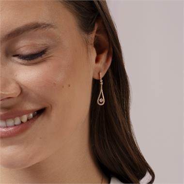 18ct Yellow Gold Diamond Teardrop Earrings thumbnail
