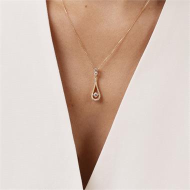 18ct Yellow Gold Teardrop Diamond Pendant thumbnail