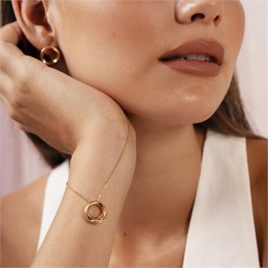 Aira 18ct Yellow Gold Twisted Circle Necklace thumbnail