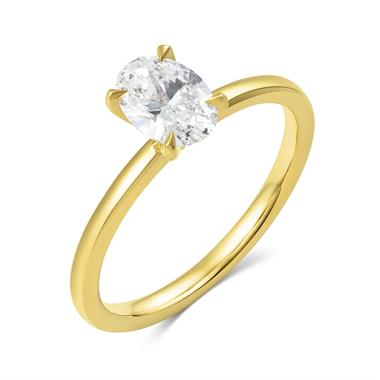 18ct Yellow Gold Oval Diamond Engagement Ring 0.80ct thumbnail 