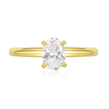 18ct Yellow Gold Oval Diamond Engagement Ring 0.80ct thumbnail