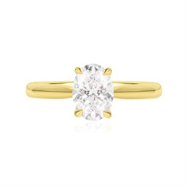 18ct Yellow Gold Oval Cut Diamond Solitaire Engagement Ring 1.20ct thumbnail