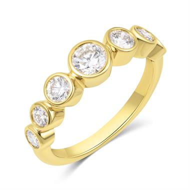 Alchemy 18ct Yellow Gold Graduated Bezel Set Diamond Ring 1.00ct thumbnail 