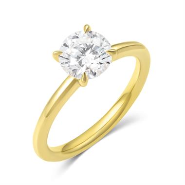 18ct Yellow Gold Lab Grown Round Diamond Engagement Ring 1.00ct thumbnail 
