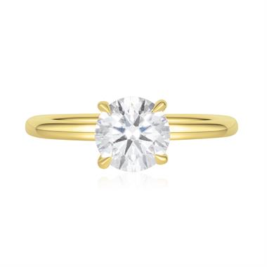 18ct Yellow Gold Lab Grown Round Diamond Engagement Ring 1.00ct thumbnail