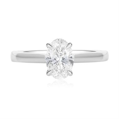 Platinum Lab Grown Oval Diamond Engagement Ring 1.00ct thumbnail