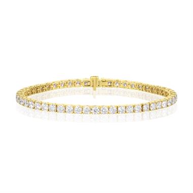 18ct Yellow Gold Lab Grown Diamond Tennis Bracelet 8.00ct thumbnail 