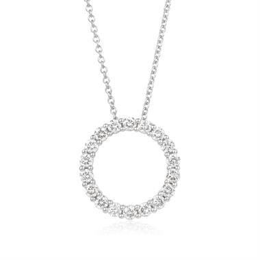 18ct White Gold Diamond Circle Necklace 0.50ct thumbnail 