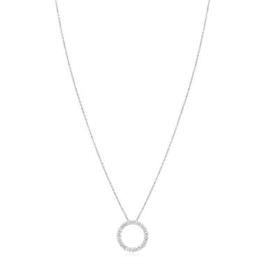 18ct White Gold Diamond Circle Necklace 0.50ct thumbnail