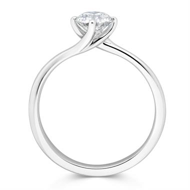 Platinum Twist Design Diamond Solitaire Engagement Ring 0.70ct thumbnail