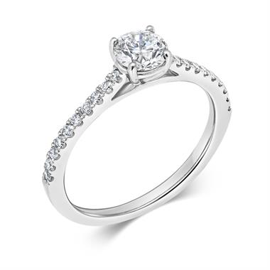 Platinum Diamond Solitaire Engagement Ring 0.70ct thumbnail 