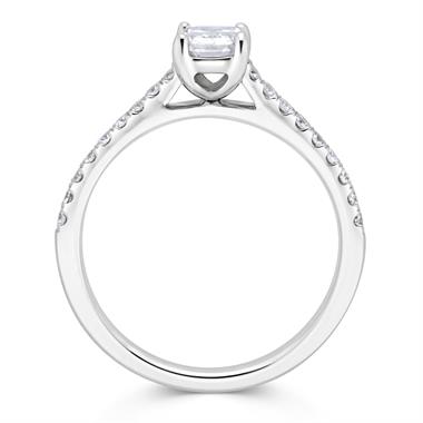 Platinum Emerald Cut Diamond Solitaire Engagement Ring 0.75ct thumbnail