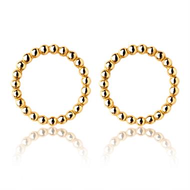Aura 18ct Yellow Gold Circle Shape Stud Earrings 10.7mm thumbnail