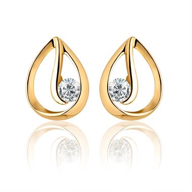 Mon Coeur 18ct Yellow Gold Diamond Stud Earrings thumbnail