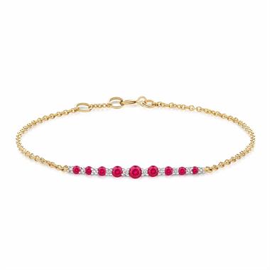 18ct Yellow Gold Ruby and Diamond Bracelet thumbnail
