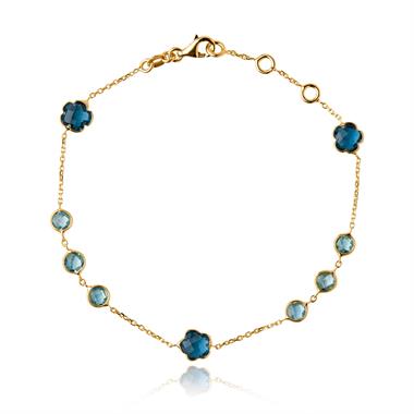 Bloom 18ct Yellow Gold Blue Topaz Bracelet thumbnail