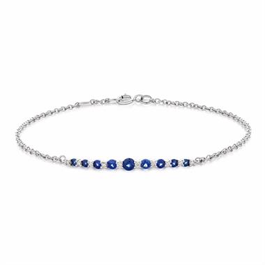 18ct White Gold Sapphire and Diamond Bracelet thumbnail