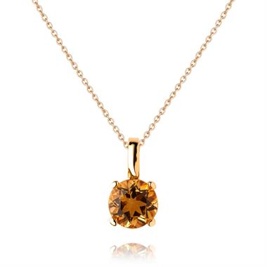 18ct Yellow Gold Citrine Solitaire Pendant thumbnail
