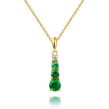 Bonbon 18ct Yellow Gold Tsavorite and Diamond Pendant thumbnail