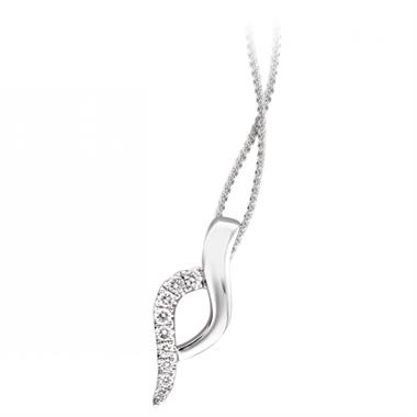 18ct White Gold Diamond Pendant 0.13ct thumbnail