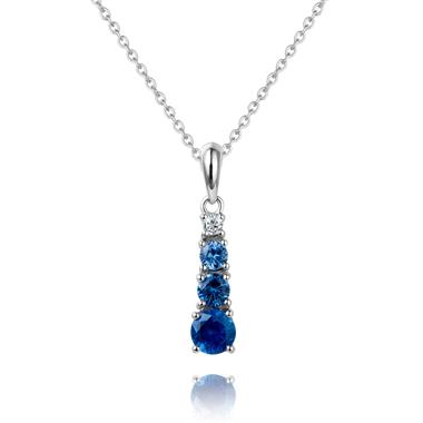 Bonbon 18ct White Gold Sapphire and Diamond Pendant thumbnail