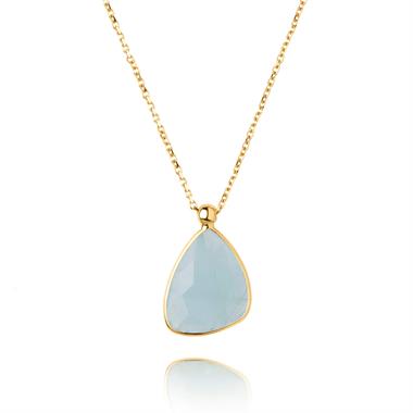 Lara 18ct Yellow Gold Aquamarine Necklace thumbnail