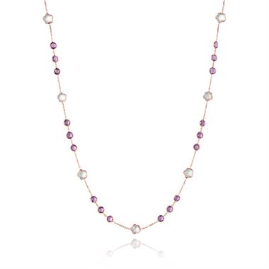 Bloom 18ct Rose Gold Amethyst Necklace 45cm thumbnail