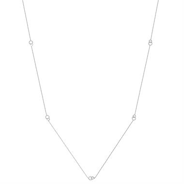Union 18ct White Gold Diamond Station Necklace thumbnail