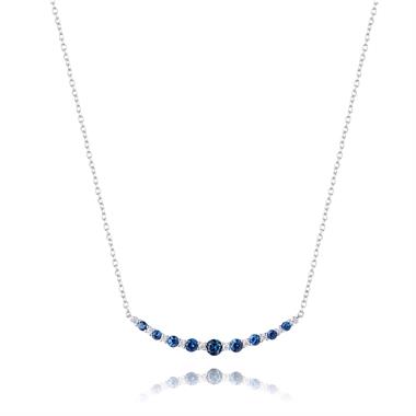 18ct White Gold Sapphire and Diamond Necklace thumbnail