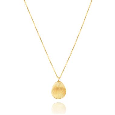 Cadence 18ct Yellow Gold Satin Finish Necklace - Small thumbnail