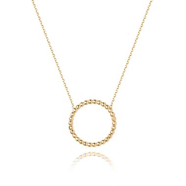 Aura 18ct Yellow Gold Circle Design Necklace thumbnail