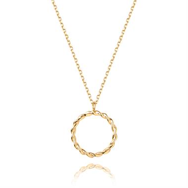 Aura 18ct Yellow Gold Circle Design Necklace thumbnail