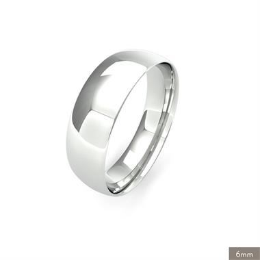 18ct White Gold Light Gauge Traditional Court Wedding Ring thumbnail