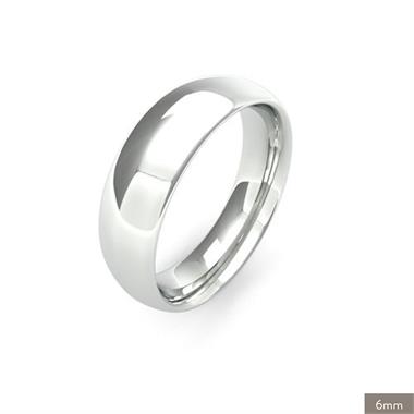 18ct White Gold Heavy Gauge Traditional Court Wedding Ring thumbnail