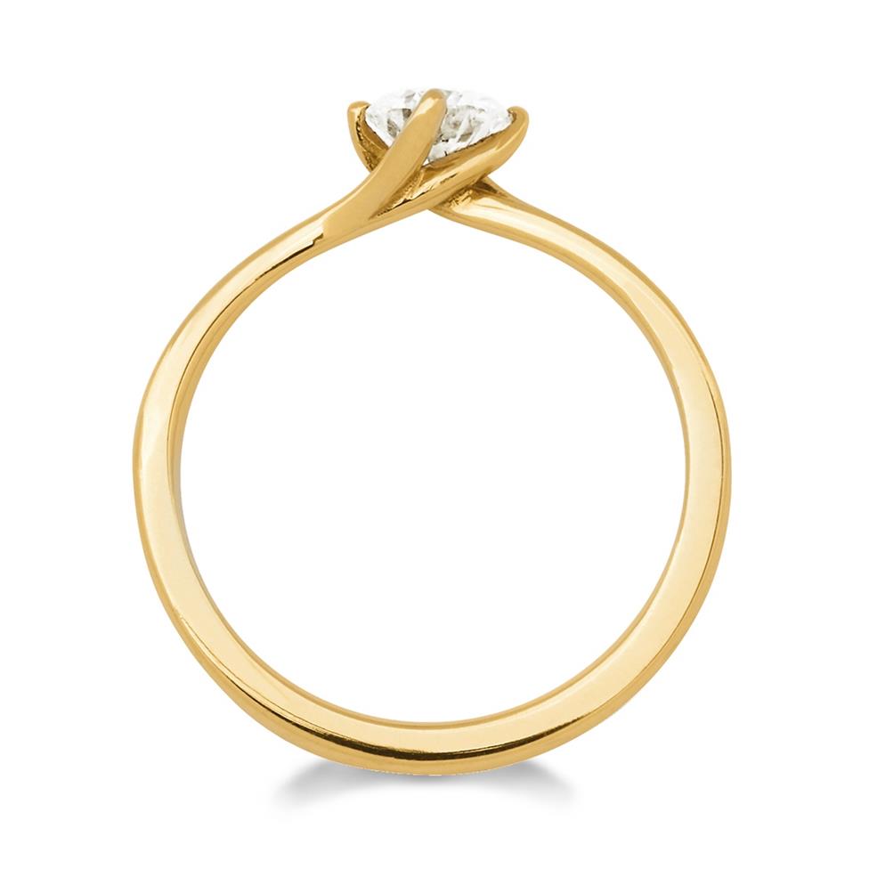 18ct Yellow Gold Twist Design Diamond Solitaire Engagement Ring 0.50ct Thumbnail Image 1
