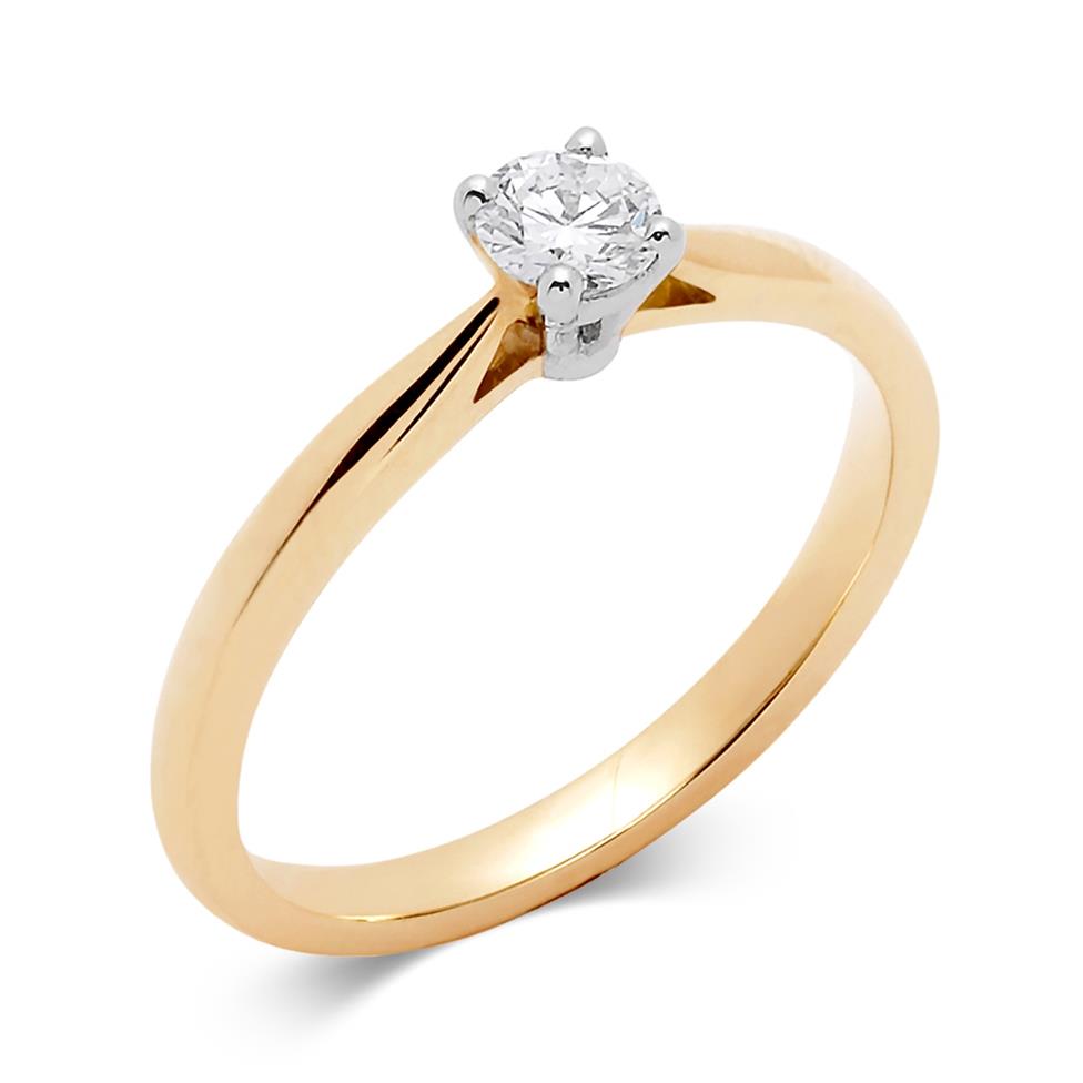 18ct Yellow Gold Diamond Solitaire Engagement Ring 0.30ct Thumbnail Image 0