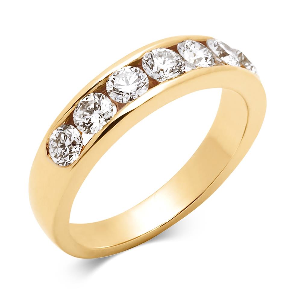 18ct Yellow Gold Diamond Half Eternity Ring 1.00ct Thumbnail Image 0