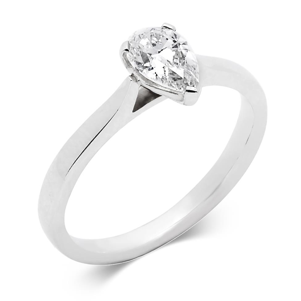 Platinum Diamond Pear Shape Solitaire Engagement Ring 0.70ct Thumbnail Image 0