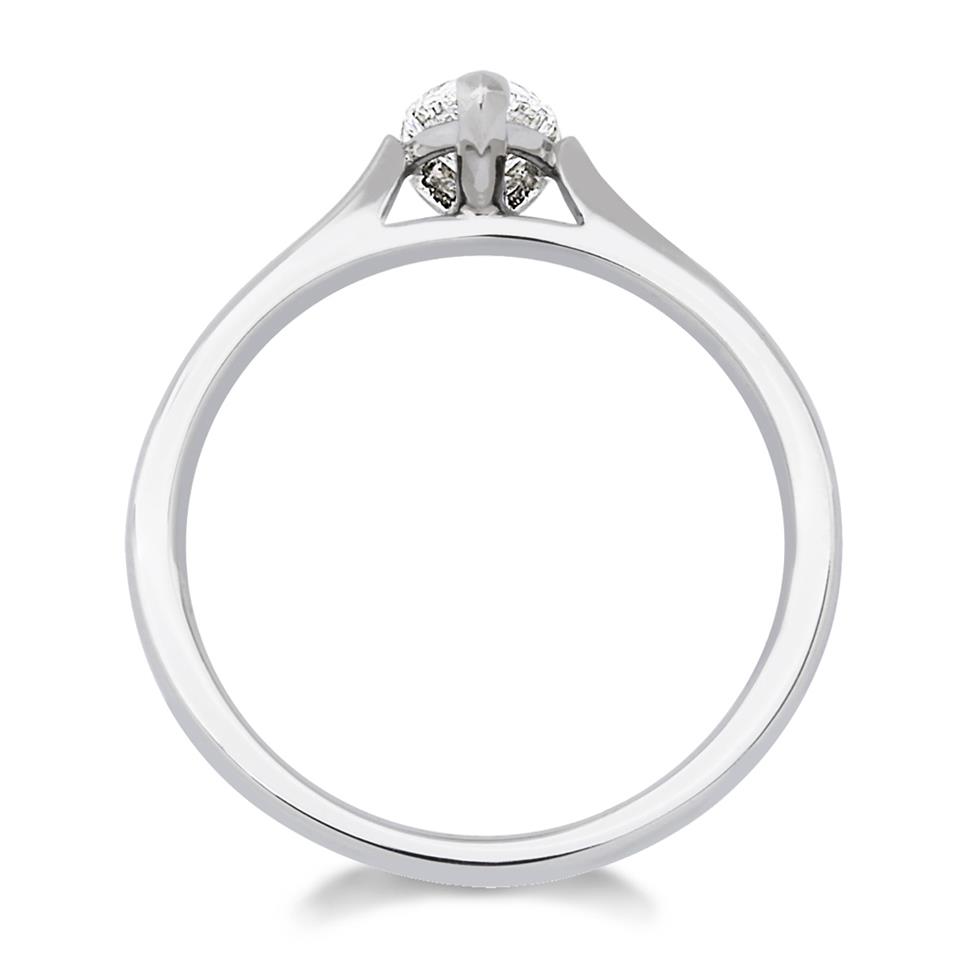Platinum Diamond Pear Shape Solitaire Engagement Ring 0.50ct Thumbnail Image 1