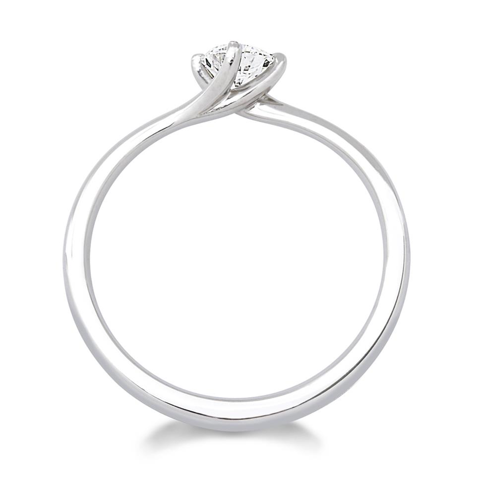 Platinum Twist Design Diamond Solitaire Engagement Ring 0.35ct Thumbnail Image 2